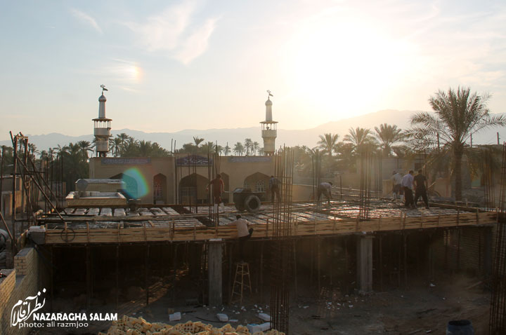 بتن ریزی سقف مسجد ولیعصر
