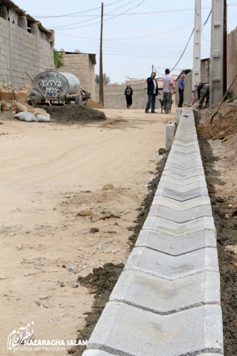 اجرای عملیات جدول گذاری و بهسازی کوچه دبستان شهید رزمجو